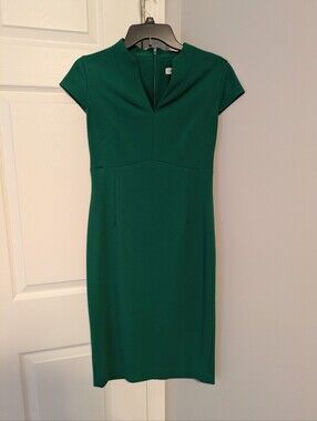 Calvin Klein Kelly Green Midi Sheath Dress Size 6